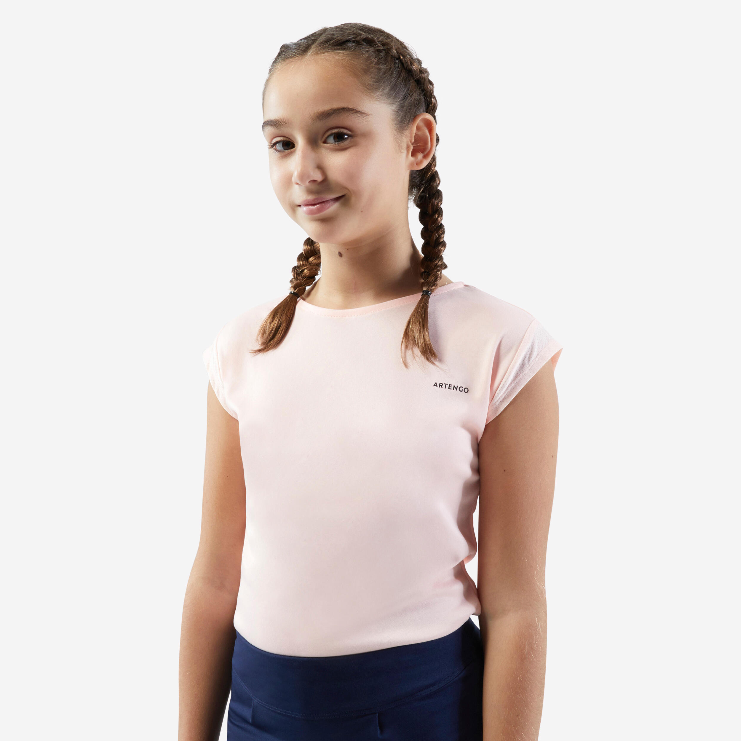 Artengo - T-shirt De Tennis Fille - Tts500 Rose - T-shirt Manches Courtes - Tennis - Rose - 4 À 6 Ans - Decathlon