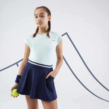 Mergaičių teniso sijonas „Dry“, tamsiai mėlynas