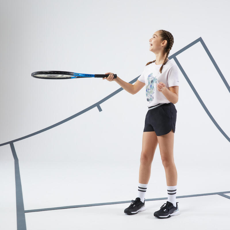 Lány rövidnadrág teniszezéshez 500-as, fekete