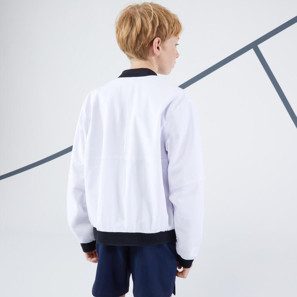 Bērnu elastīga, viegla tenisa jaka “Ergols”, balta