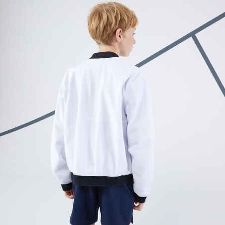 Boys' Lightweight Stretchy Tennis Jacket Ergols - White