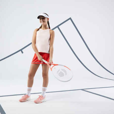 Girls' Tennis Tank Top Dry - Coral/Off-White