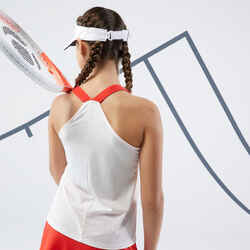 Girls' Tennis Tank Top Dry - Coral/Off-White