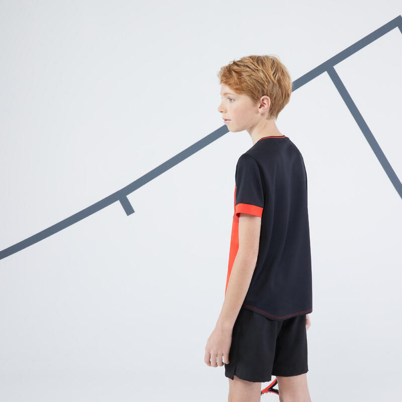 Jungen Tennis T-Shirt - TTS Dry schwarz/rot