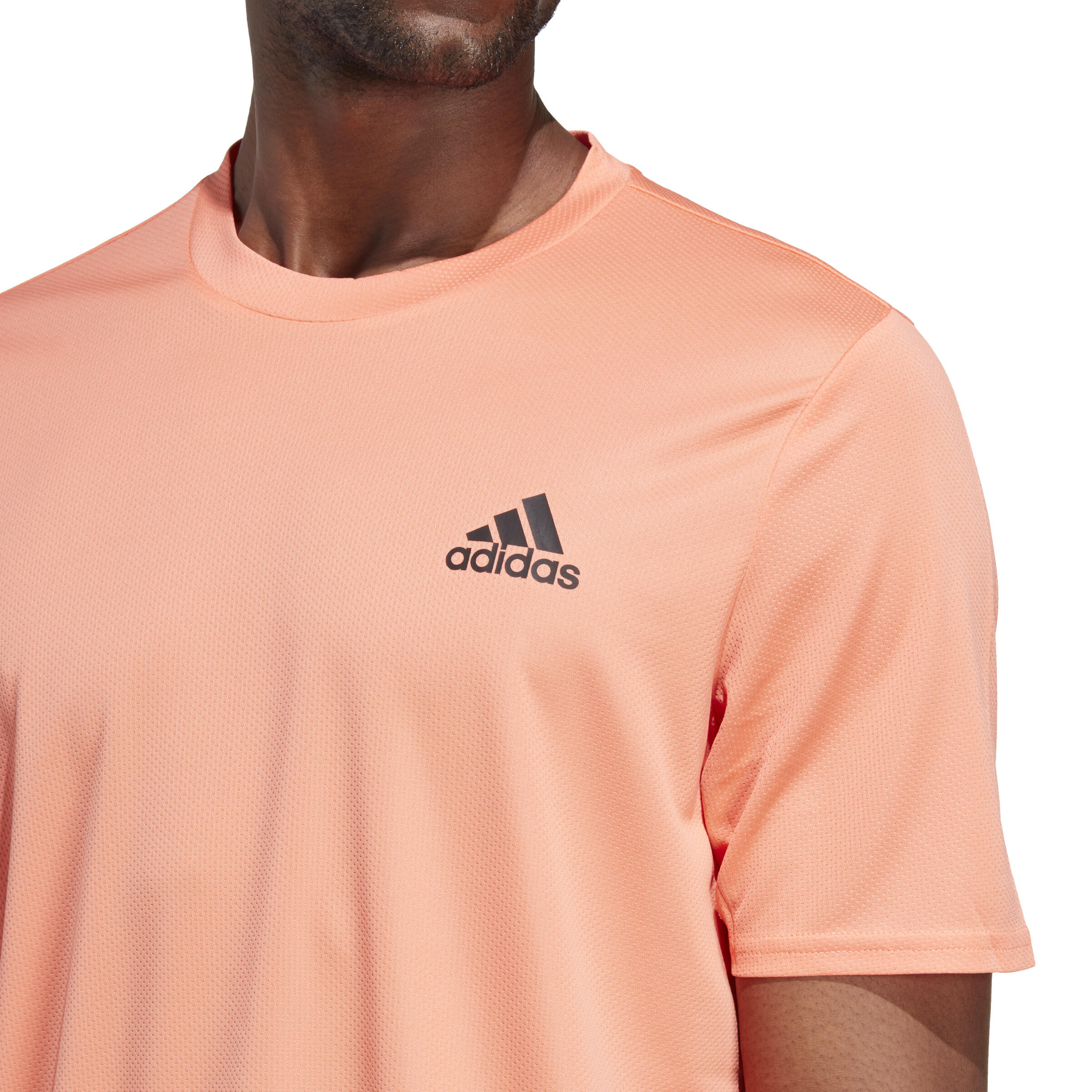 T-SHIRT DE FITNESS CARDIO ADIDAS HOMME CORAIL 5/7