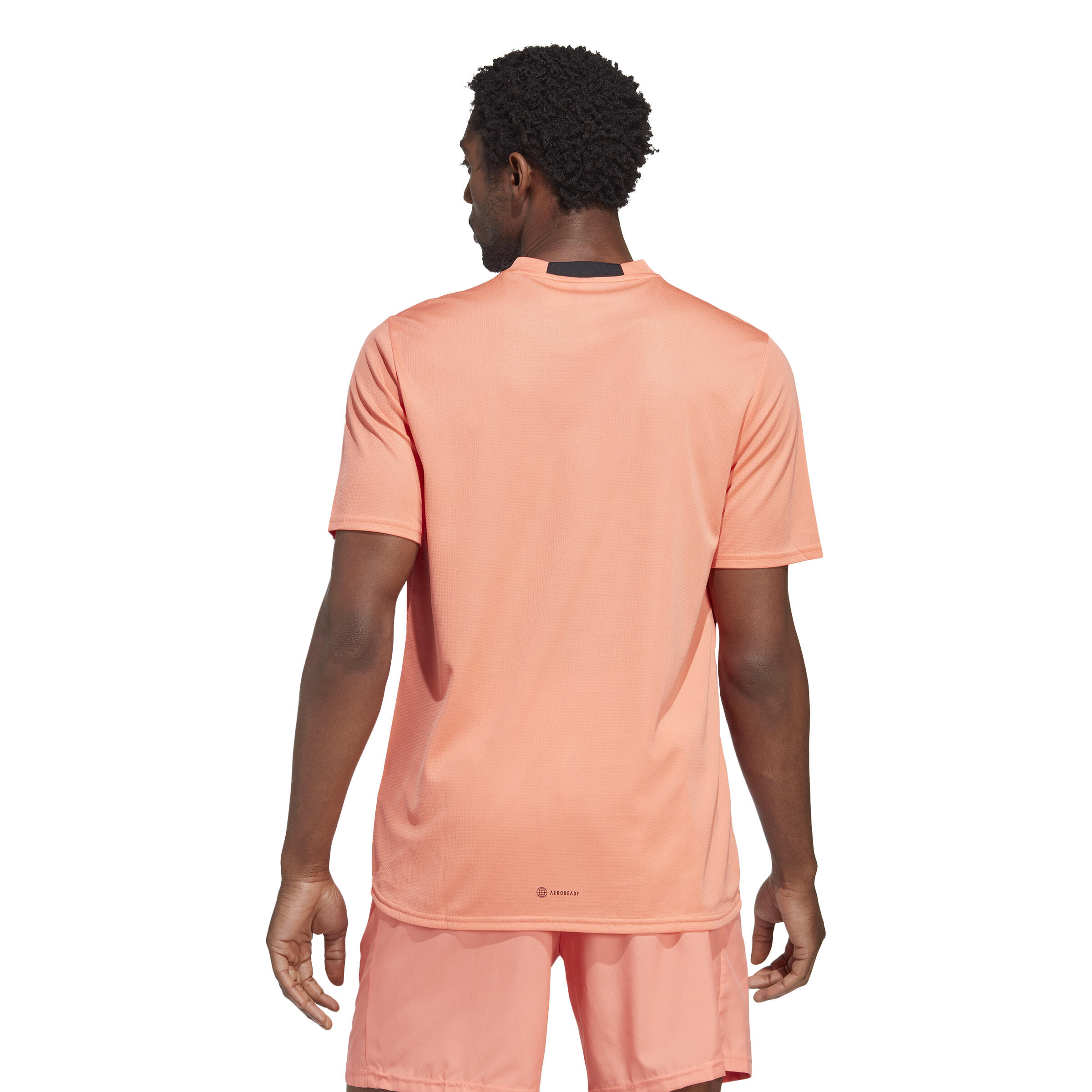 T-SHIRT DE FITNESS CARDIO ADIDAS HOMME CORAIL 3/7