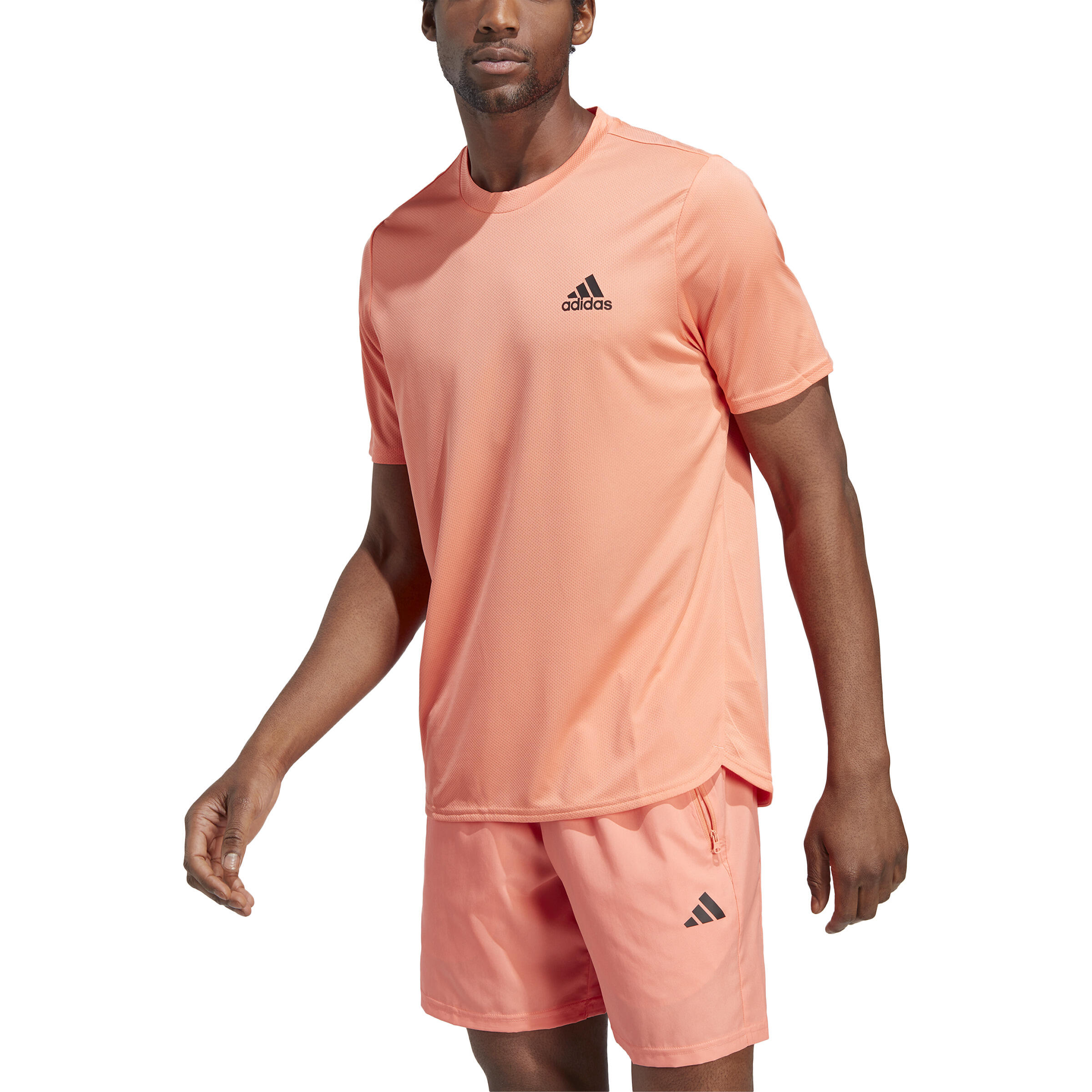 T-SHIRT DE FITNESS CARDIO ADIDAS HOMME CORAIL 2/7