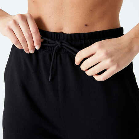 מכנסי כושר רגילים לנשים דגם 500 בסיסי - שחור