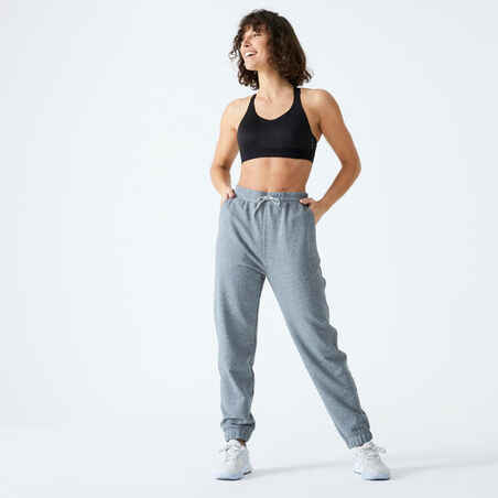 Women's Regular Fitness Bottoms 500 Essentials - Grey