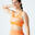 Sujetador top deportivo fitness sin costuras Mujer Domyos 560 naranja