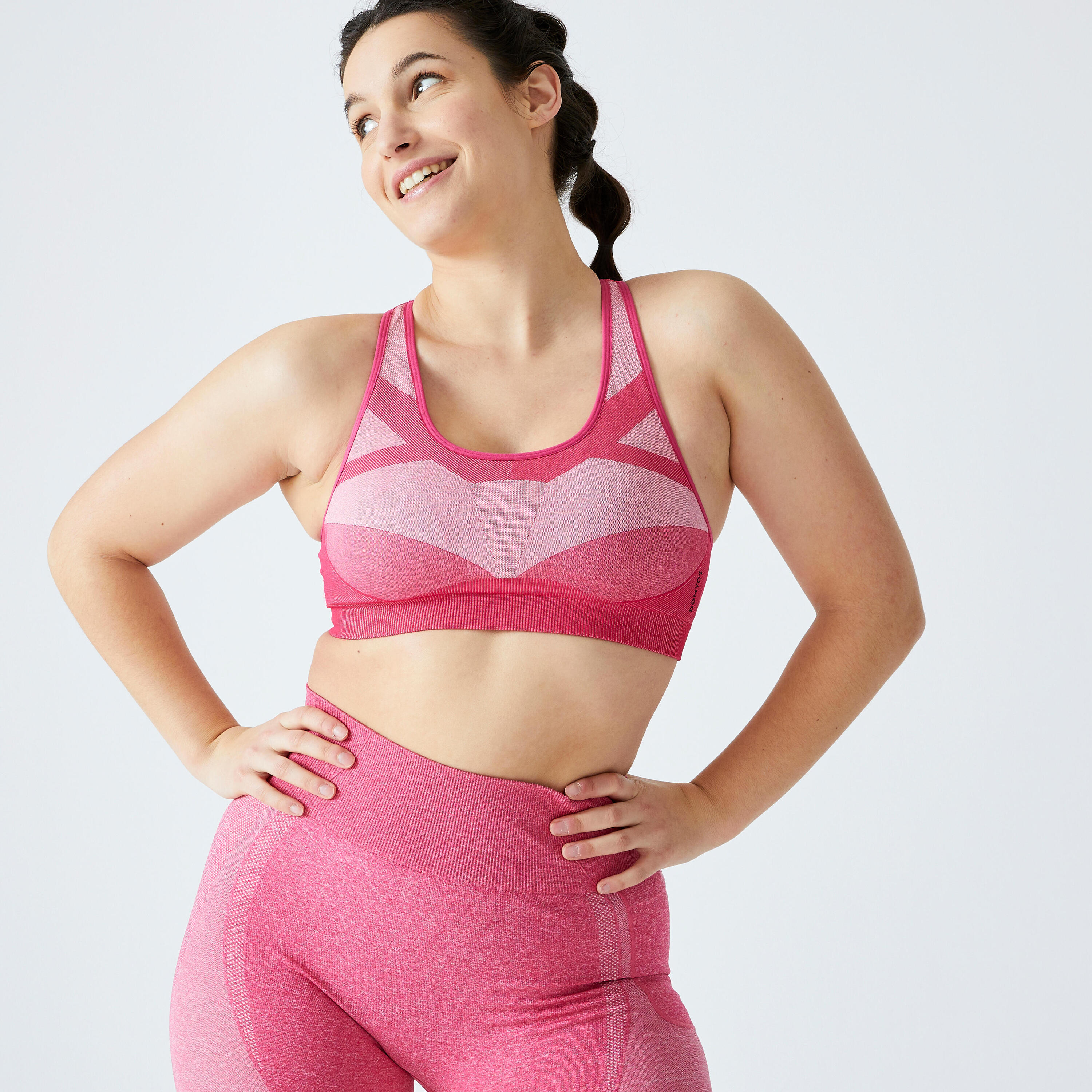 Medium Support Seamless Fitness Sports Bra 560 - Pink 5/6