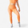 Women Gym Leggings Seamless High Waist with Phone Pocket - Orange