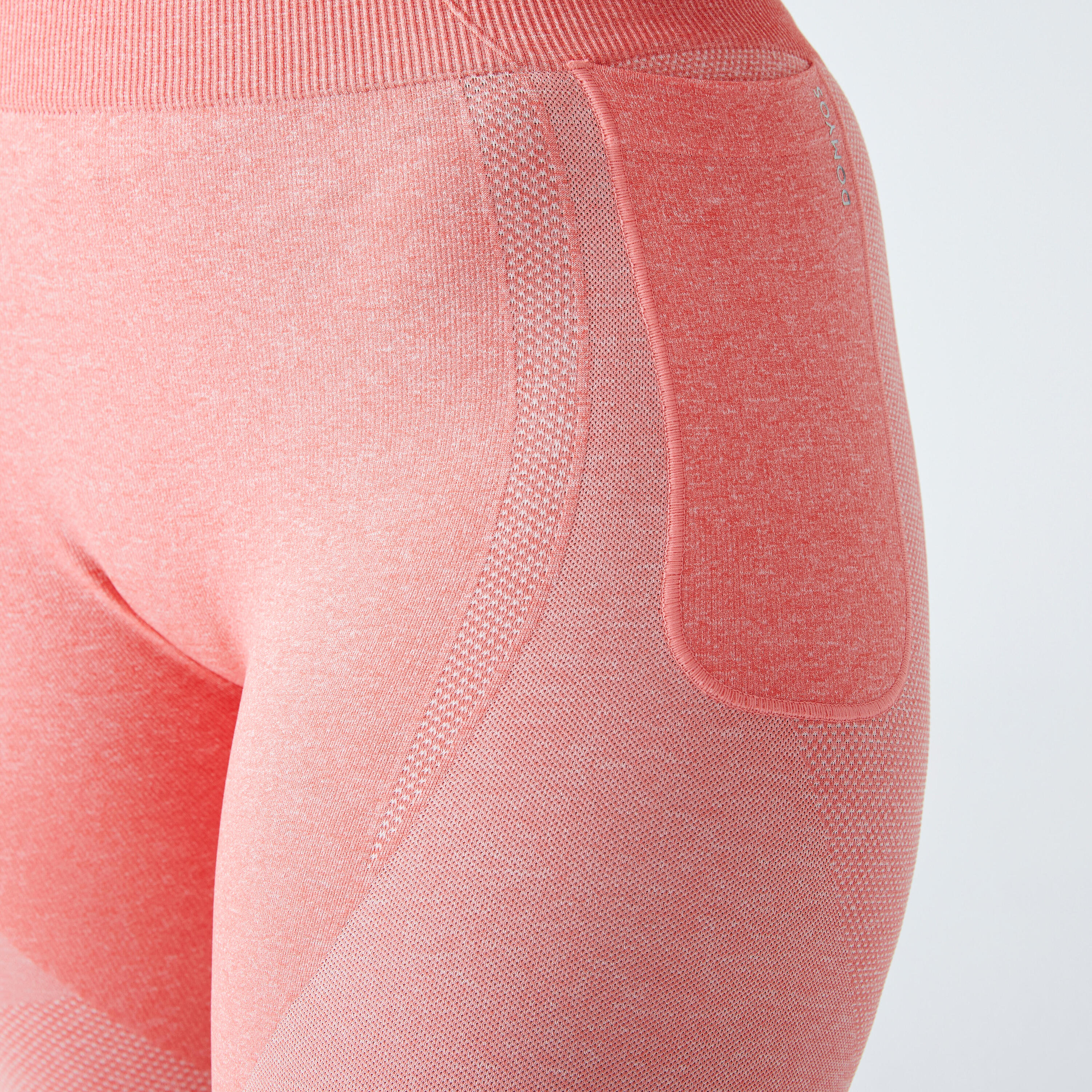 High-Waisted Seamless Fitness Leggings with Phone Pocket - Pink 5/5