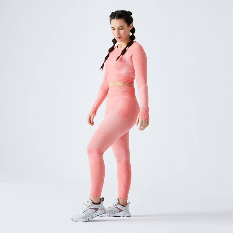 Legging poche téléphone taille haute Fitness Seamless Rose