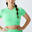 Camiseta fitness crop top sin costuras Mujer Domyos My Paradise verde