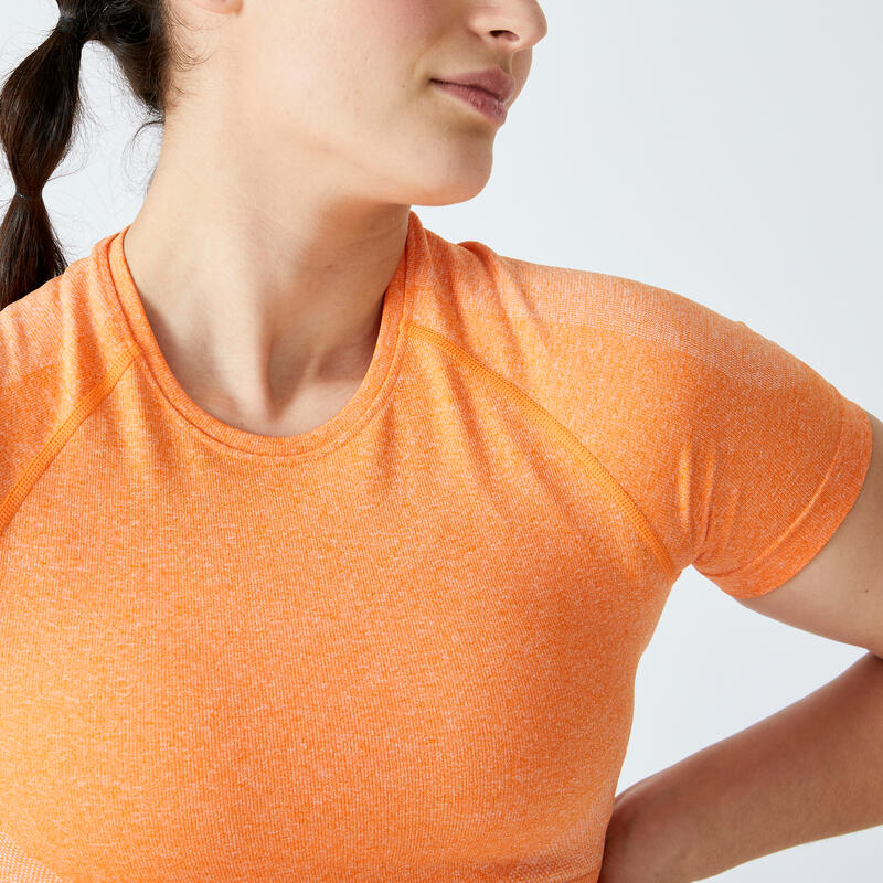 T-shirt Crop top manches courtes Fitness seamless Orange