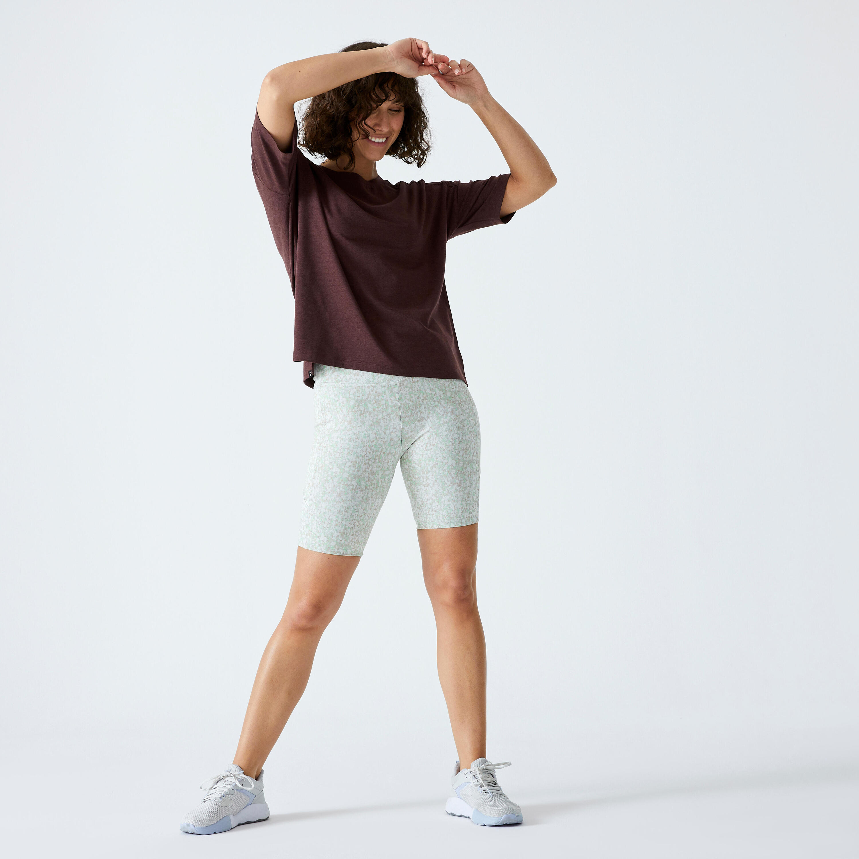 Women's Loose-Fit Fitness T-Shirt 520 - Dark Brown 2/5