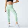 Women's Fitness 7/8 Leggings Fit+ 500 - Green Print
