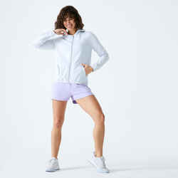 Women's Zip-Up Fitness Sweatshirt 100 - Light Grey