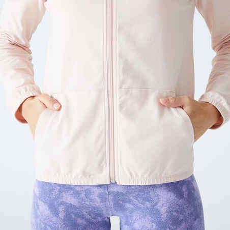 Sudadera fitness 100 cremallera Mujer Domyos rosa