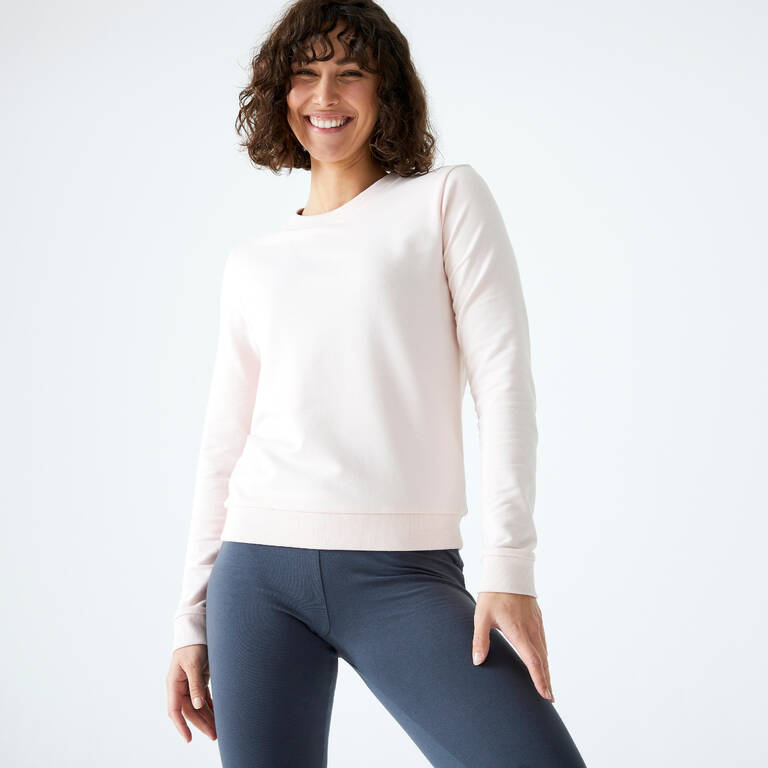 Women's Sweater 100 For Gym-Quartz Pink