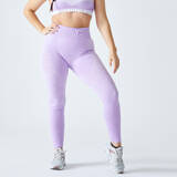 Women Gym Leggings Seamless High Waist with Phone Pocket - Purple