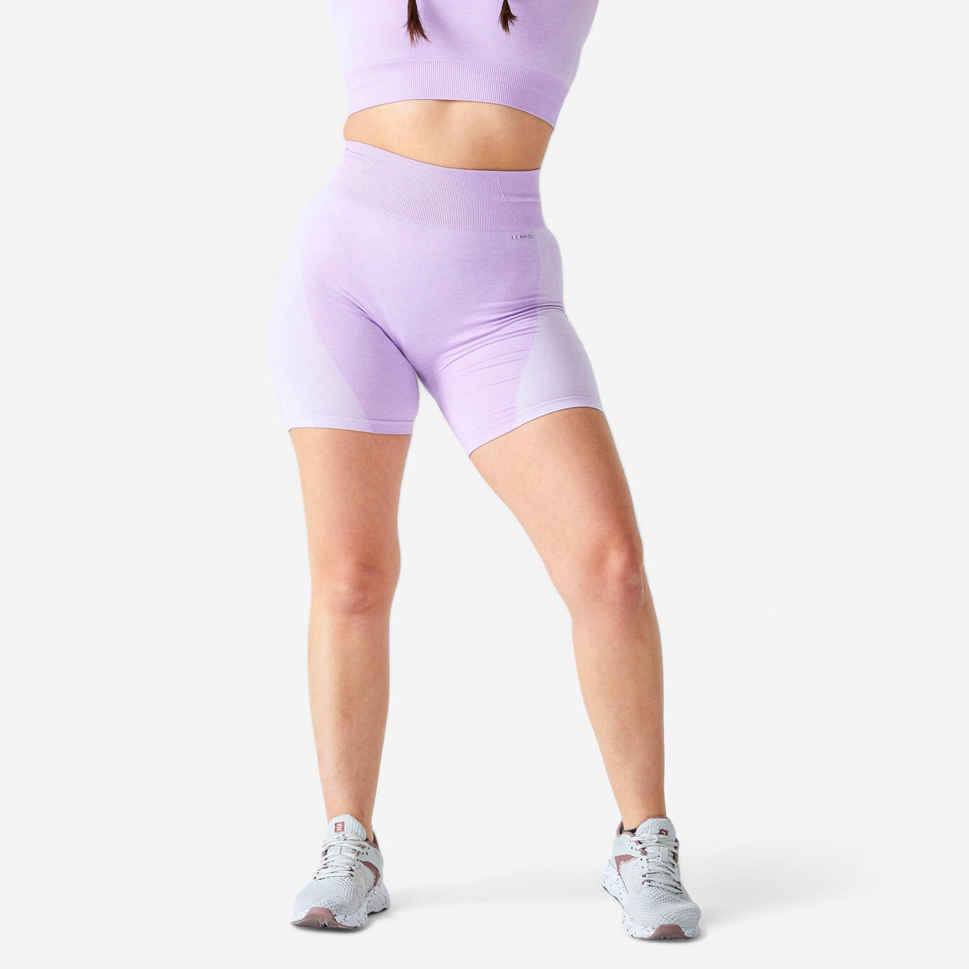 Fitness High-Waisted Seamless Bike Shorts - Purple