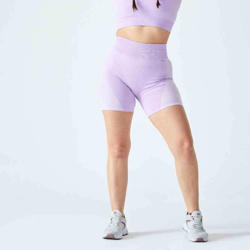 Shorts Radlerhose mit hohem Taillenbund seamless - violett