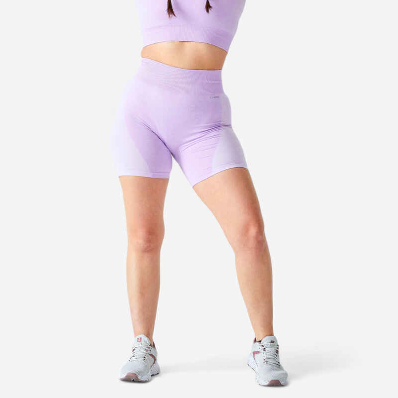 Shorts Radlerhose mit hohem Taillenbund seamless - violett