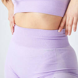 Fitness High-Waisted Seamless Bike Shorts - Purple