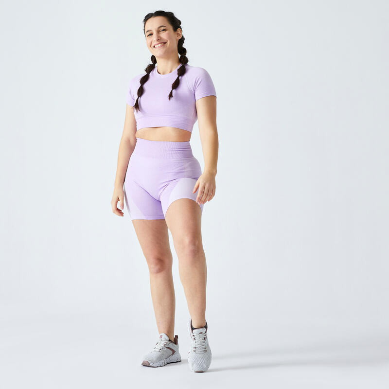 Cycliste taille haute Fitness seamless Violet