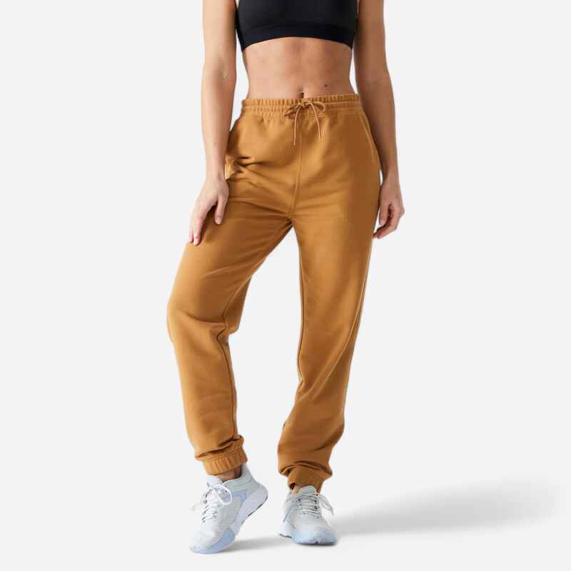 Women's Fitness Bottoms 500 Essentials - Hazelnut