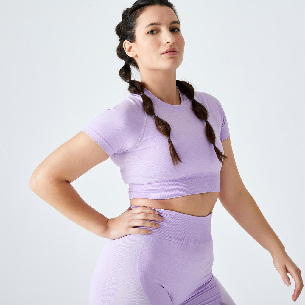 Braon bešavna kratka majica za fitnes