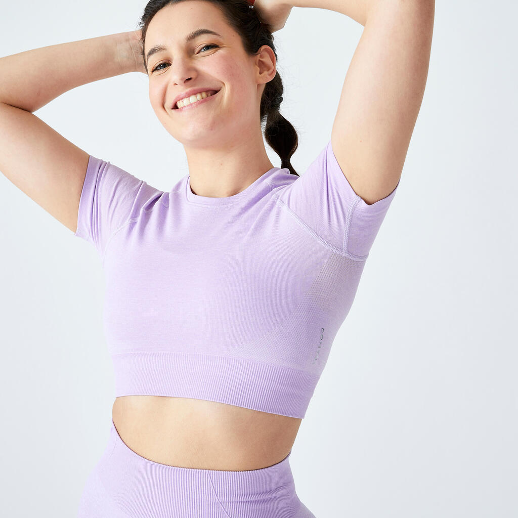 Braon bešavna kratka majica za fitnes