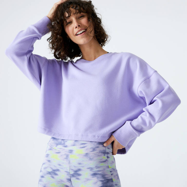 Women's Fitness Cropped Sweatshirt 520 - Purple