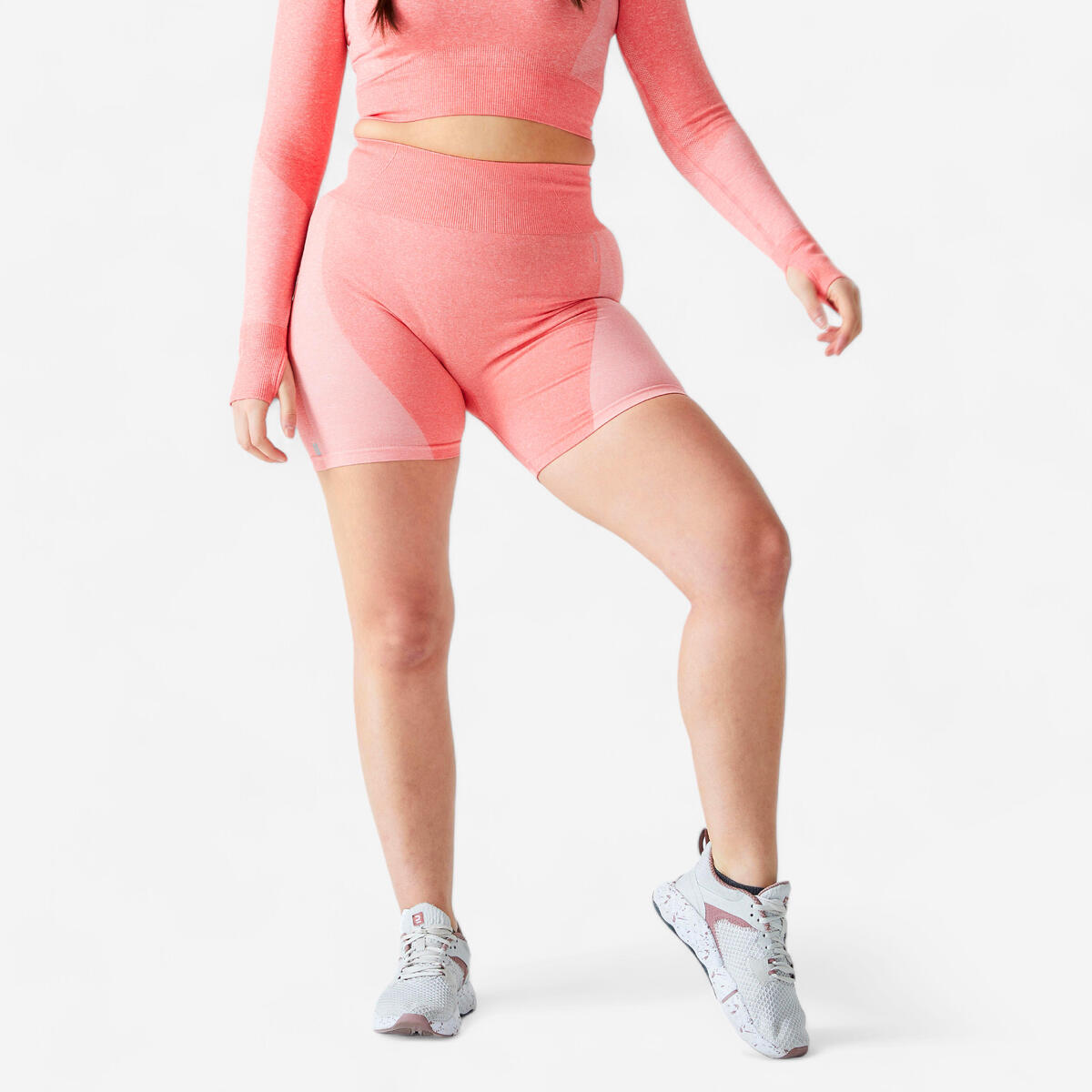 Short de fitness seamless et taille haute, rose
