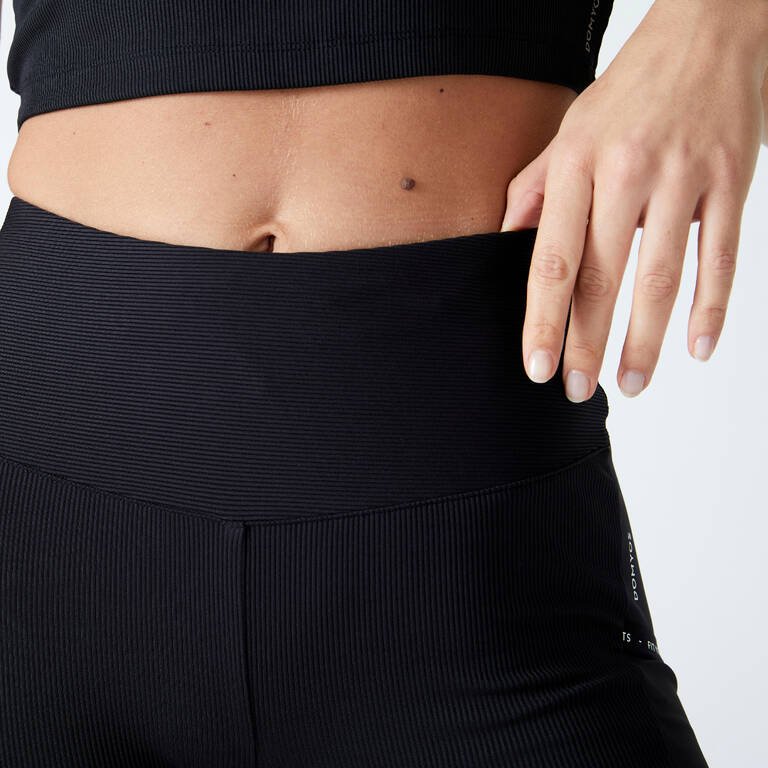 Women's Cardio Fitness Bike Shorts with Phone Pocket - Black