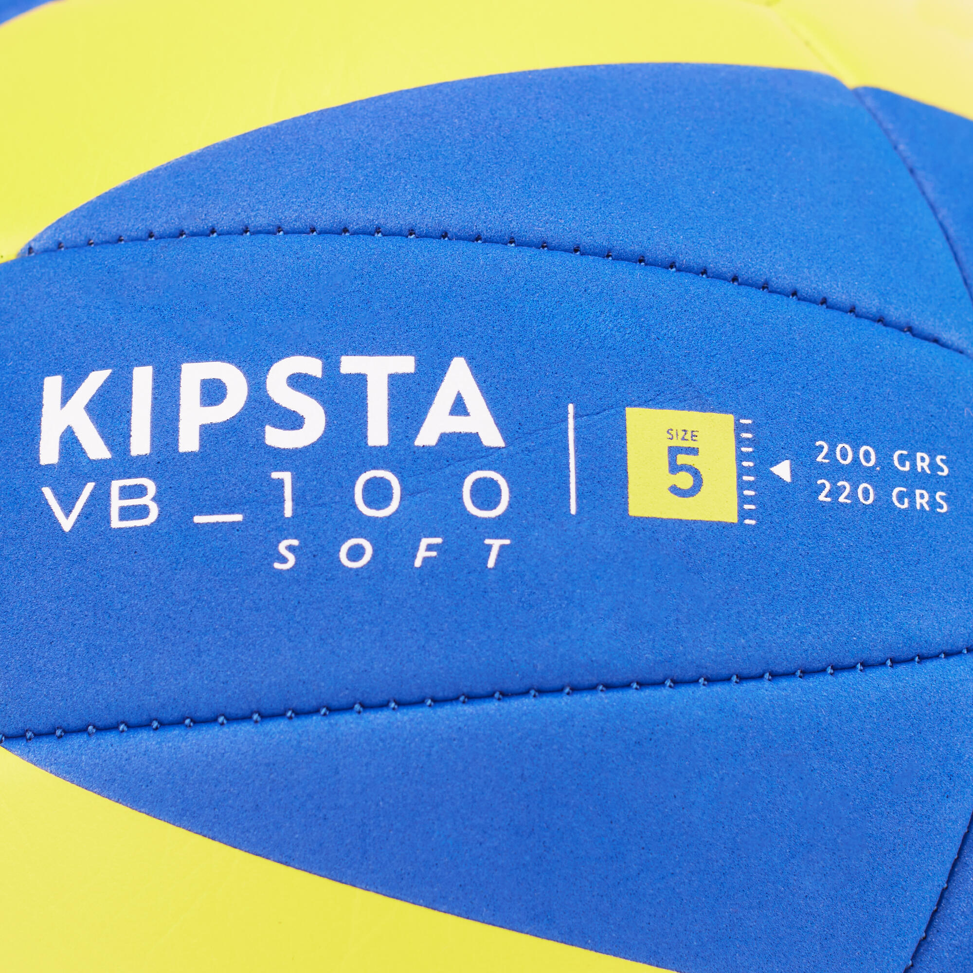 200-220g Volleyball V100 Soft -Blue/Yellow- Italian Volleyball Federation FIPAV 2/3