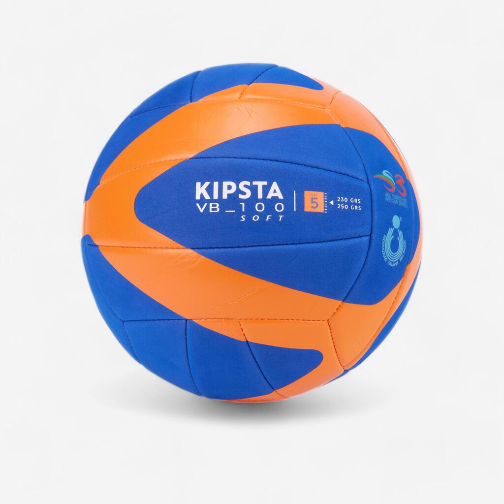 Μπάλα βόλεϊ 230-250g V100 Soft - Μπλε/Πορτοκαλί - Ιταλική Ομοσπονδία Βόλεϊ FIPAV