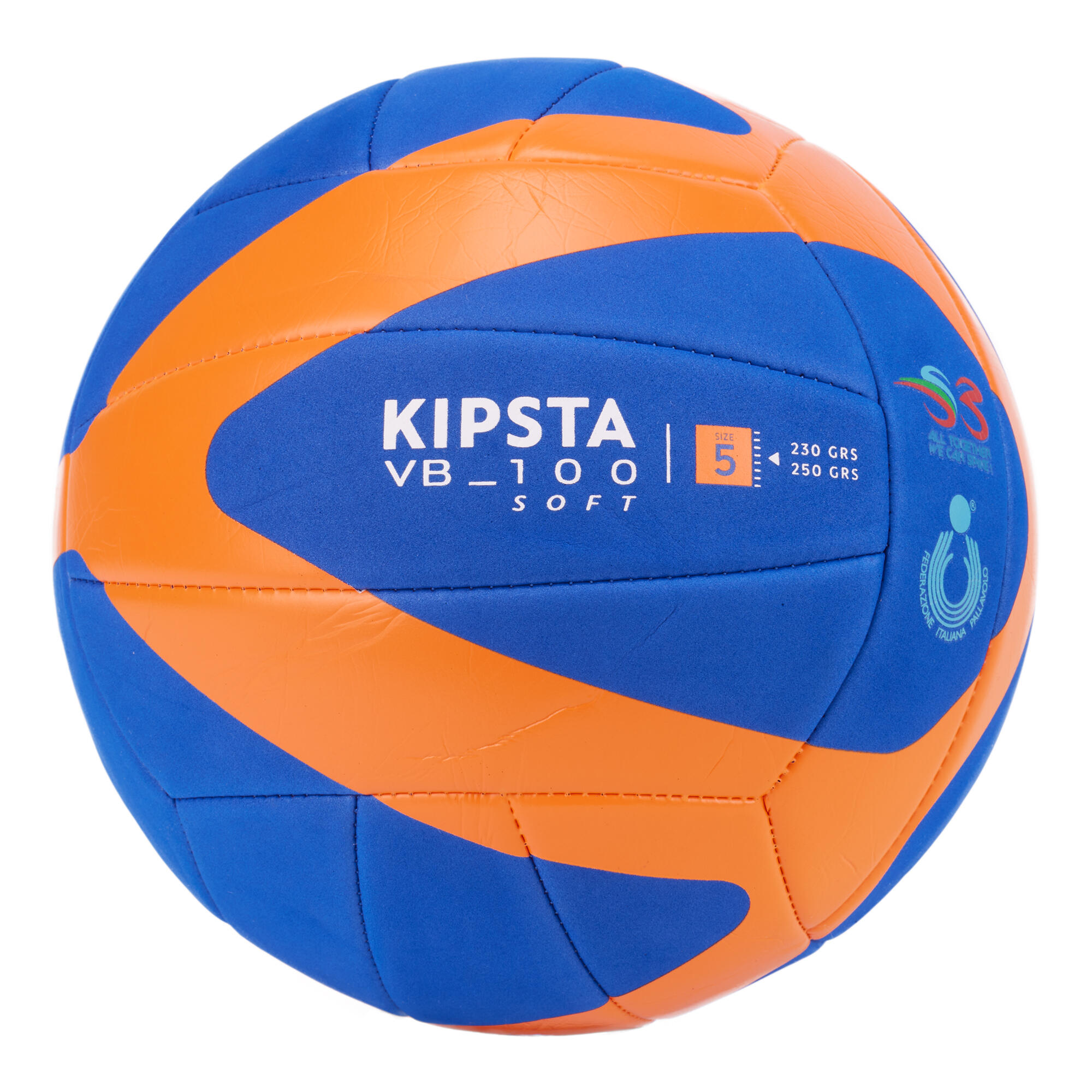 ALLSIX 230-250g Volleyball V100 Soft -Blue/Orange- Italian Volleyball Federation FIPAV