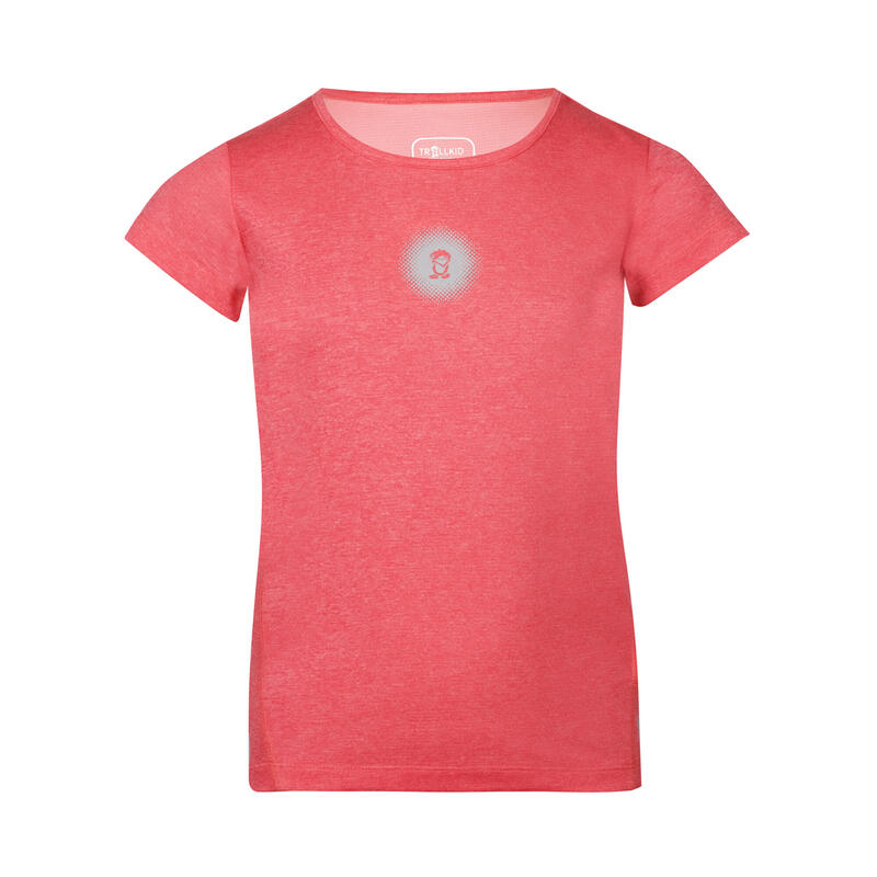 T-SHIRT DE RANDONNÉE UV30+ FILLE - PREIKESTOLEN TROLLKIDS ROUGE