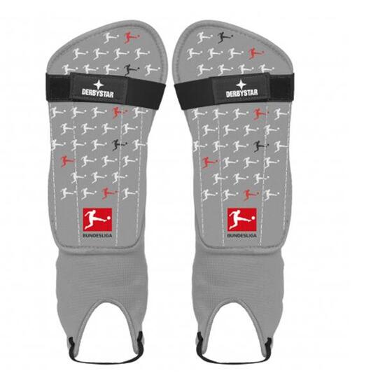Damen/Herren Fußball Schienbeinschoner mit Knöchelschutz - Protect grau