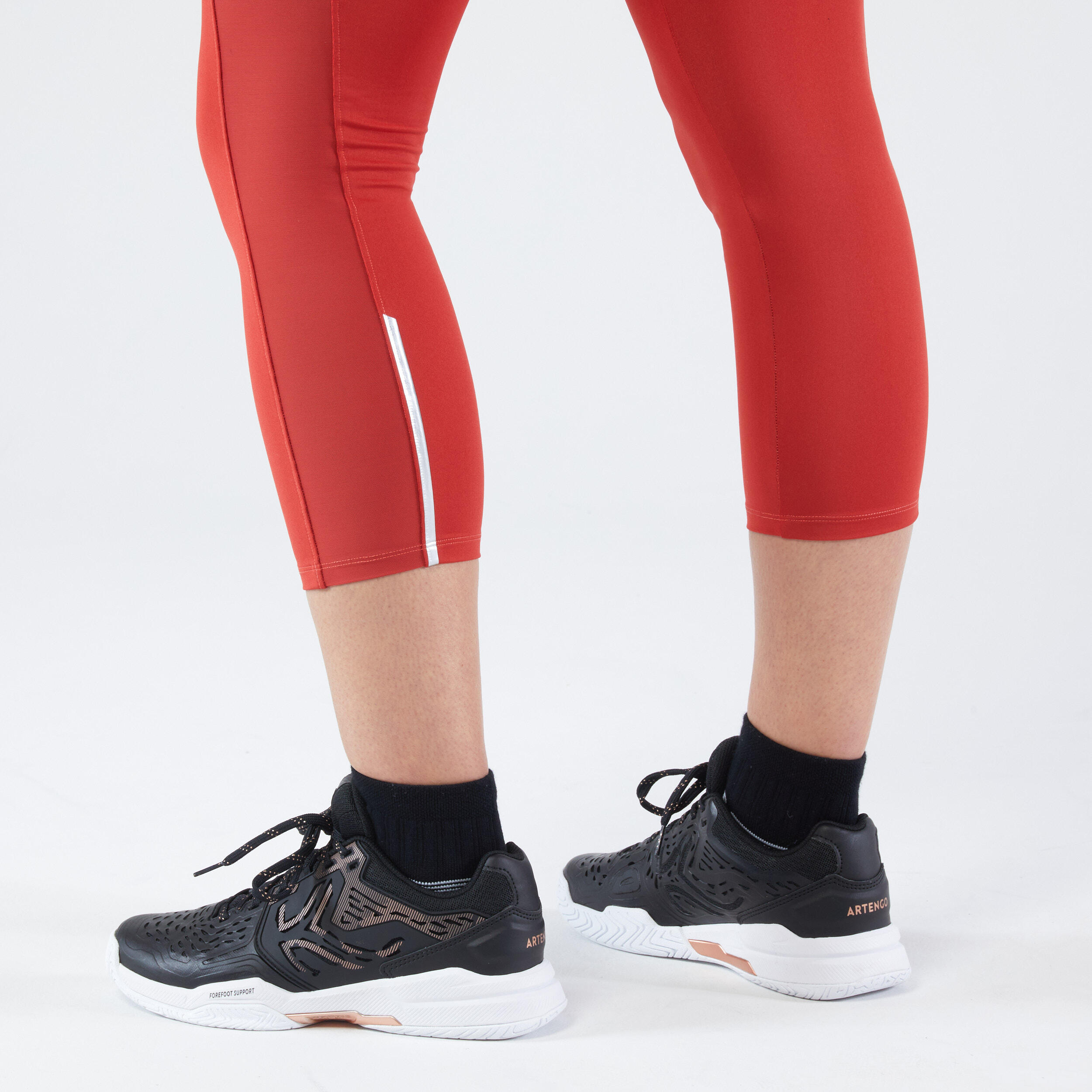 Women's Tennis Quick-Dry Cropped Leggings Hip Ball - Brick Red 6/9