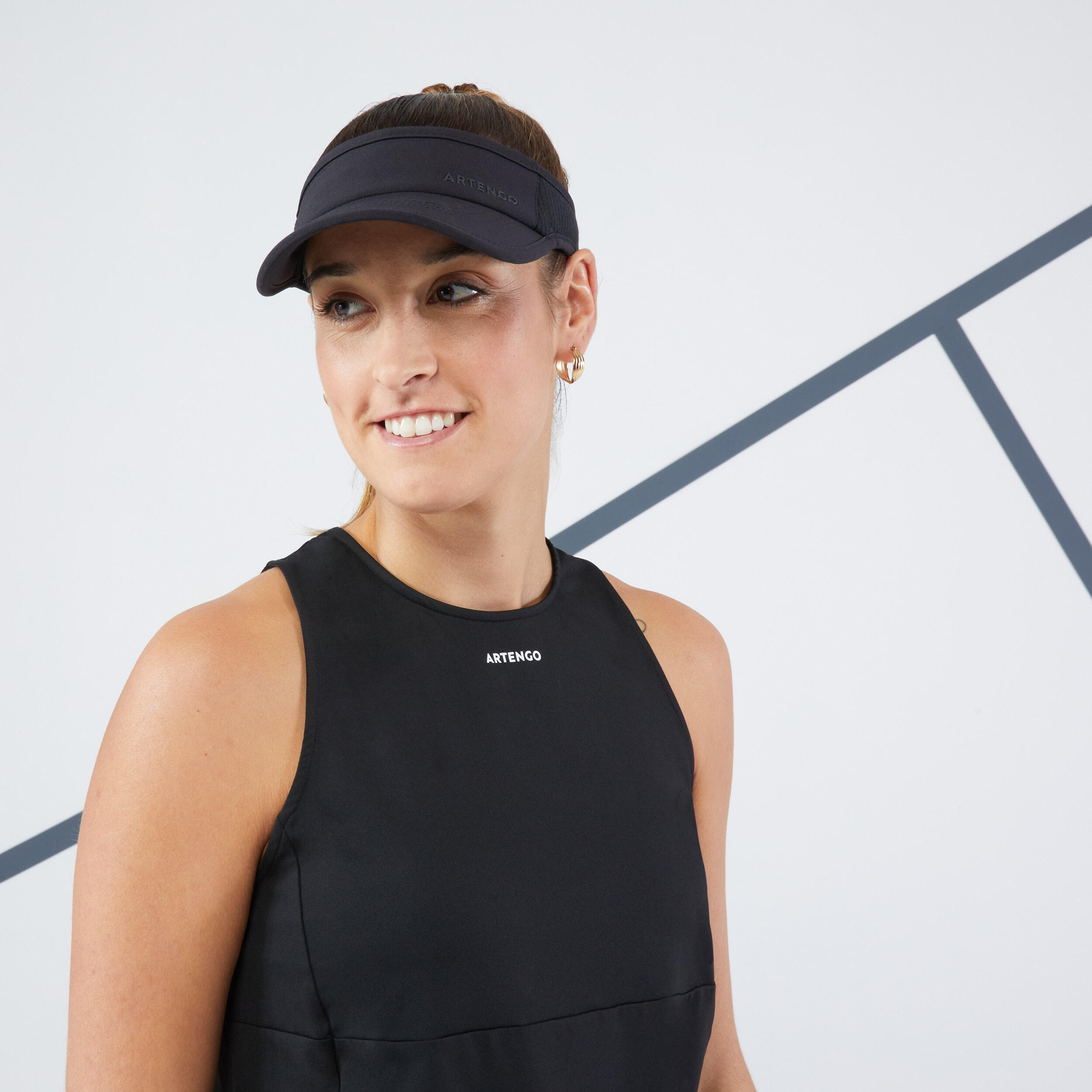 Débardeur tennis col rond dry soft femme - Dry Noir 2/8