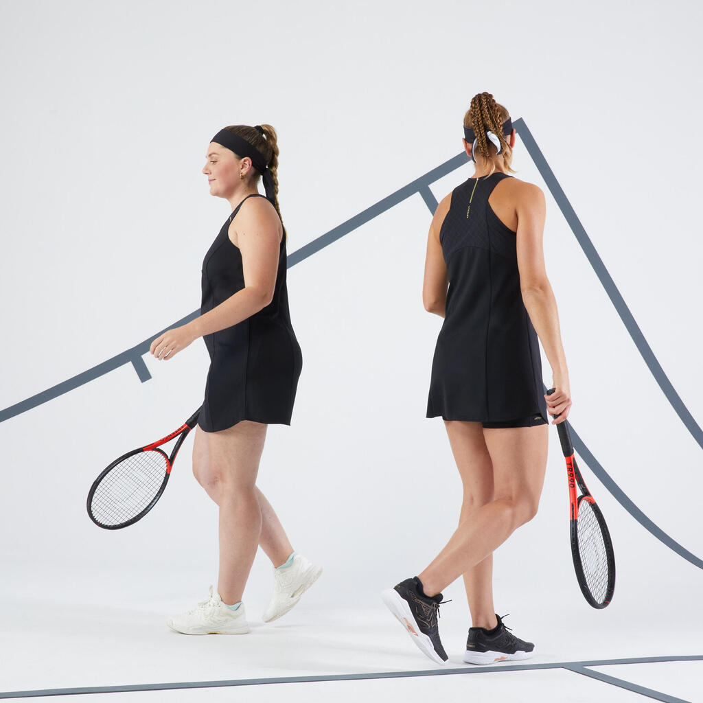 Sieviešu mīksta tenisa kleita “Dry”, tumši zila/tirkīzzila