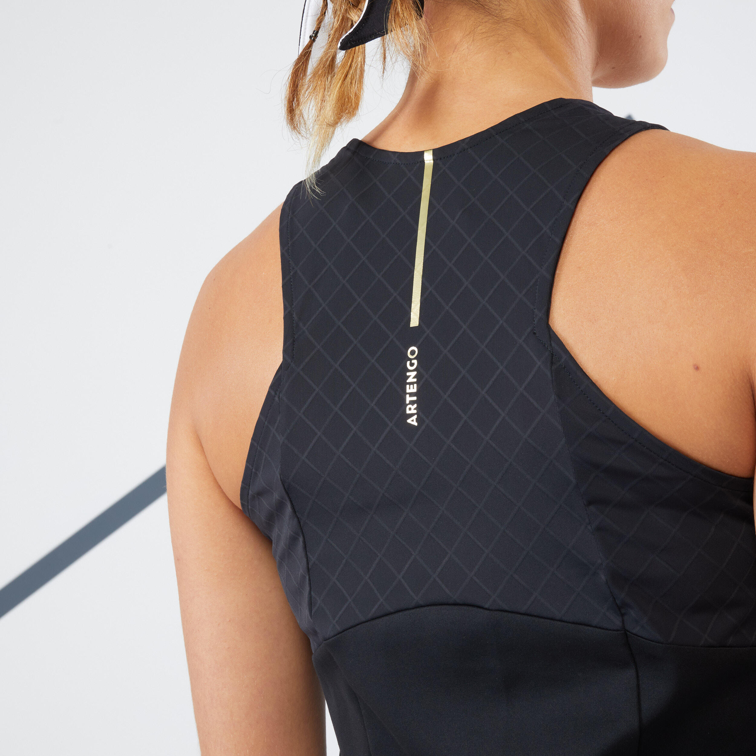 Robe de tennis femme — Dry Soft noir - ARTENGO