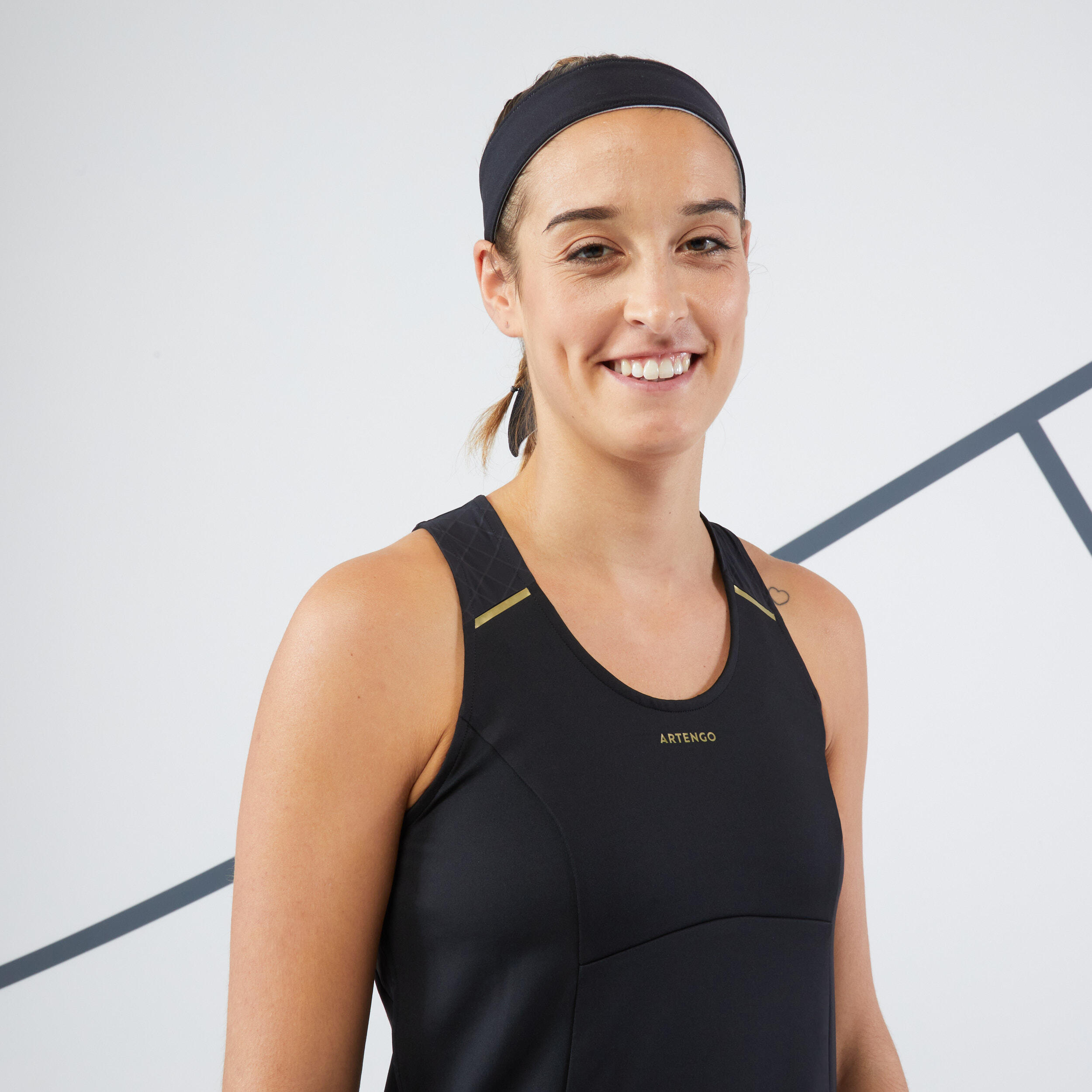 Women's Tennis Dress 500 Black smoked black, smoked black Artengo