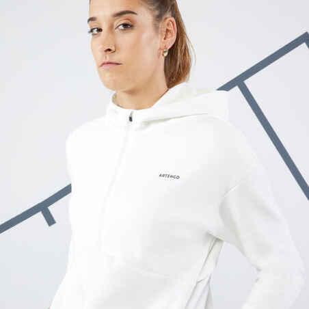 Soft Half Zip Tennis Hoodie Dry 900 - Off-White