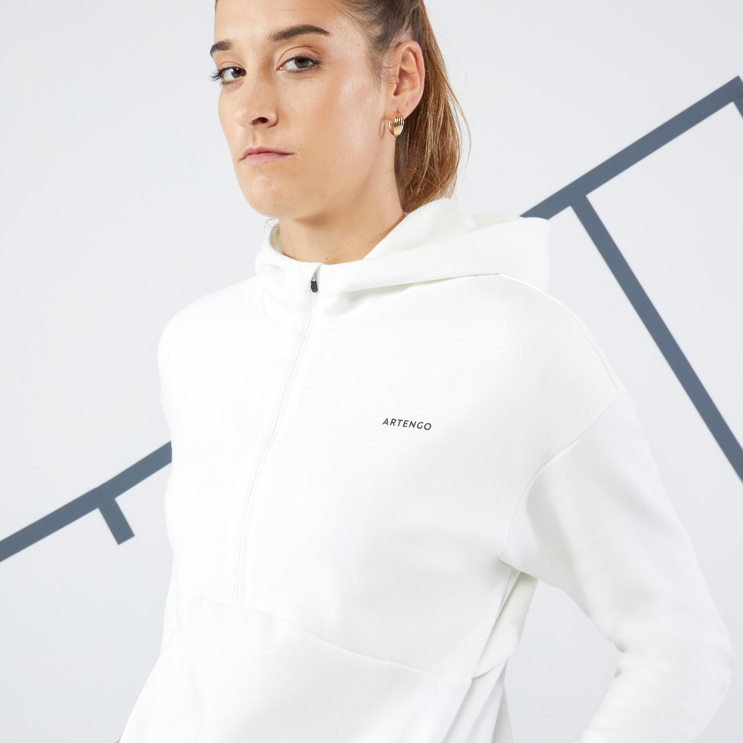 Soft Half Zip Tennis Hoodie Dry 900 - Off-White 3/5