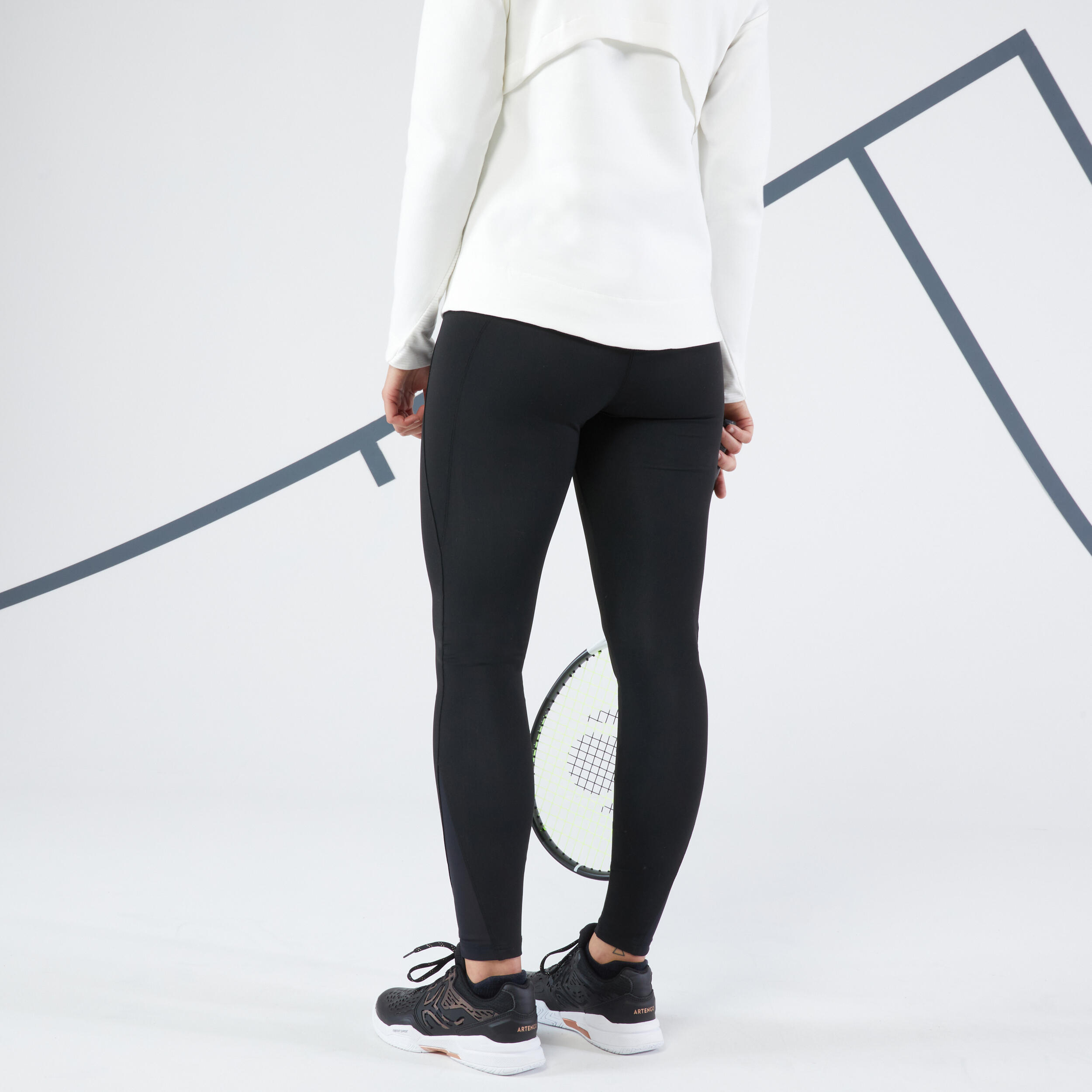 Leggings tennis donna HIP BALL neri 8/8